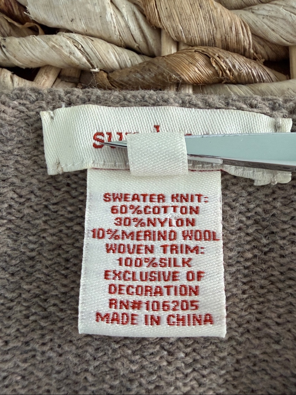Sundance Embellished Taupe Cardigan Sweater - Picture 10 of 11